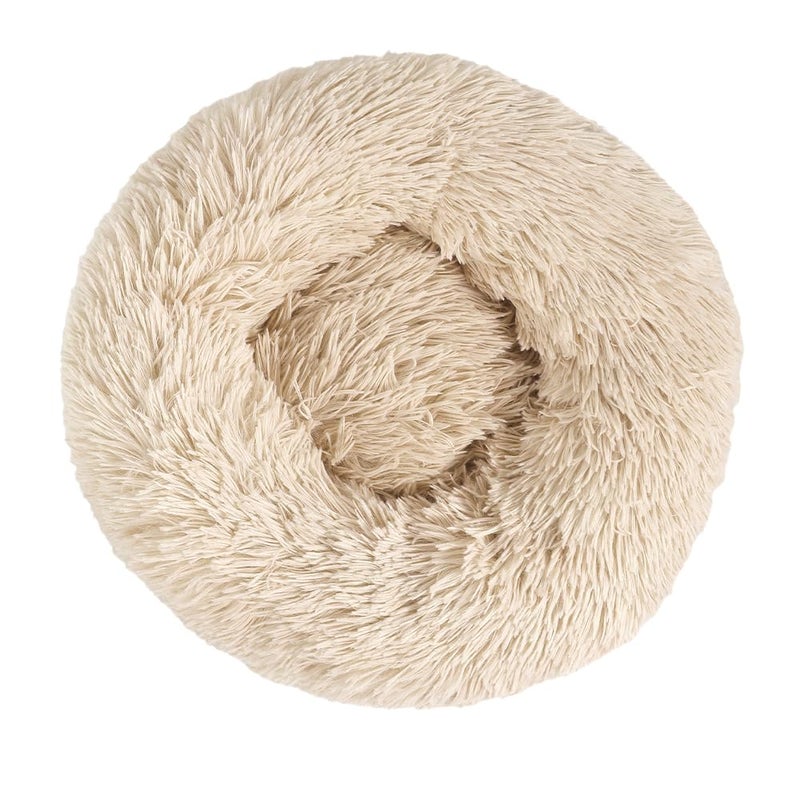 otoez Kitten Puppy Bed Extra Small XS Round Dog Cat Beds Anti Anxiety Plush Pet Calming Donut Bed with Non-Slip Waterproof Bottom, Washable (15.7", Taupe) - Image 2